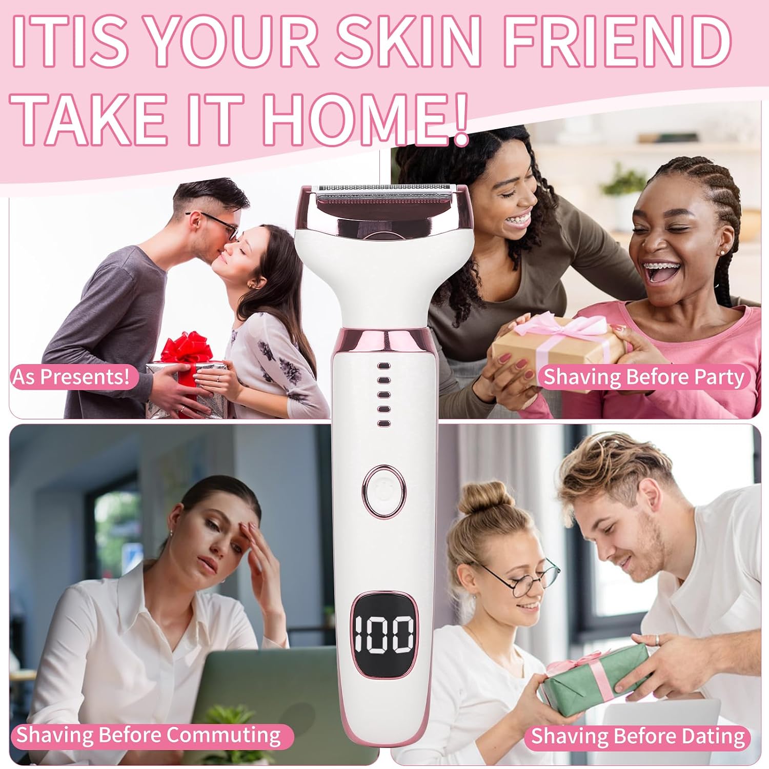 Velessa 4-in-1 Electric Shaver & Grooming Set for Women 8