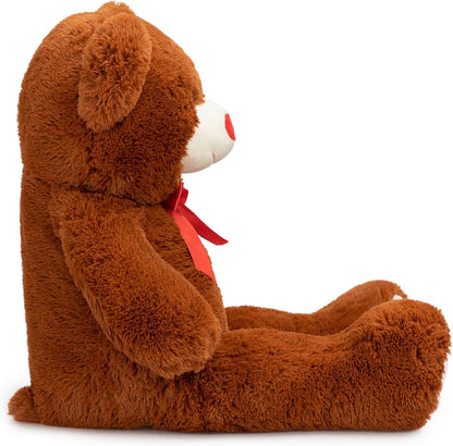 HollyHOME Big Teddy Bear Stuffed Animal Large Bear Plush with Red Heart for Girlfriend and Kids Valentine's Day 36 inch Chocolate