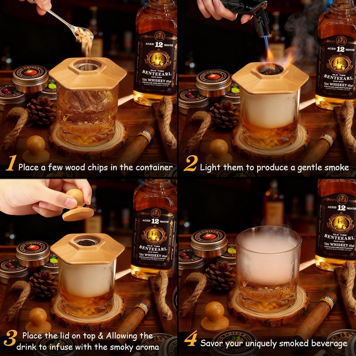Cocktail Smoker Kit for Bourbon Whiskey Gifts for Men Drink 
