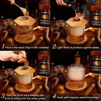 Cocktail Smoker Kit for Bourbon Whiskey Gifts for Men Drink 