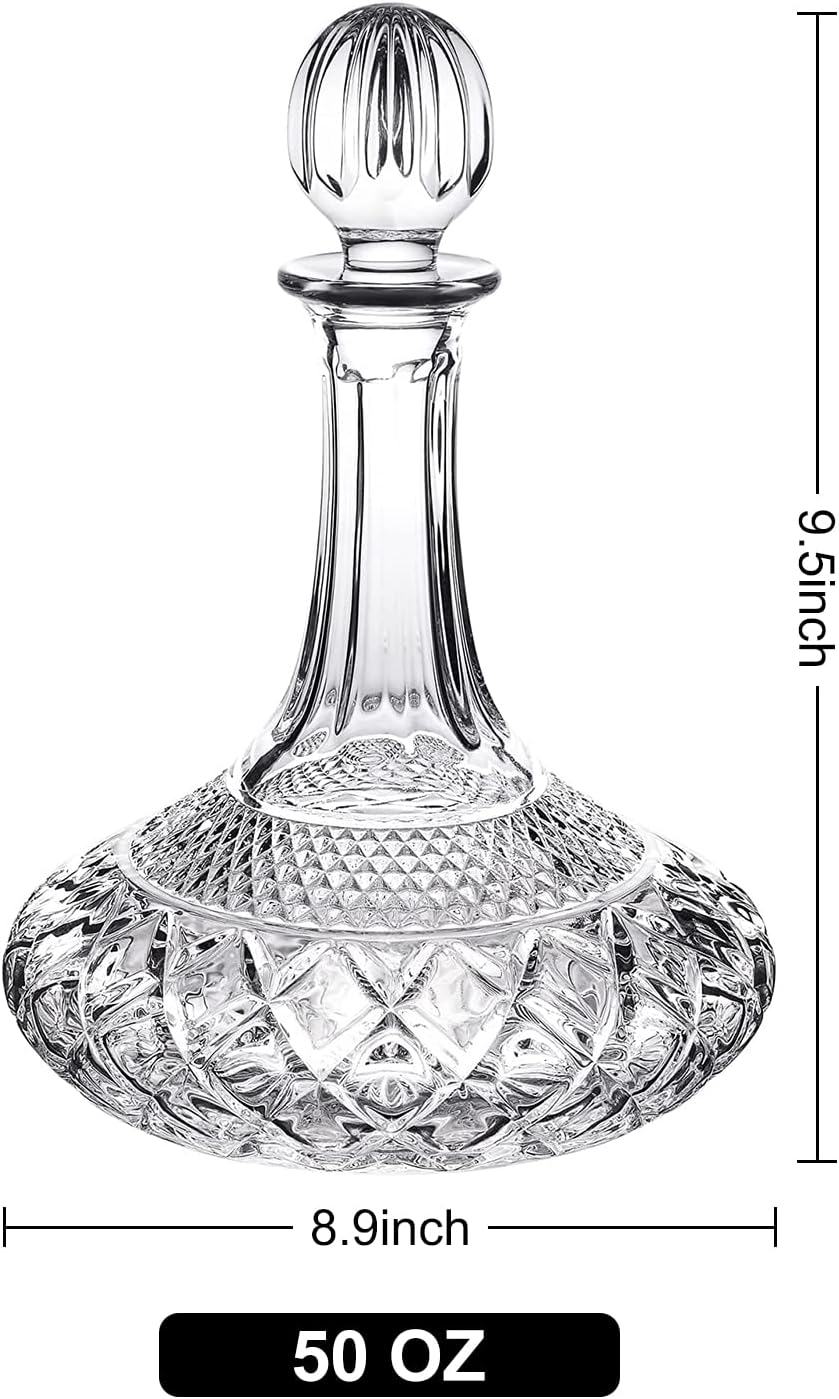 Wine Decanter Set Crystal Decanter for Wine/Whiskey with Sto