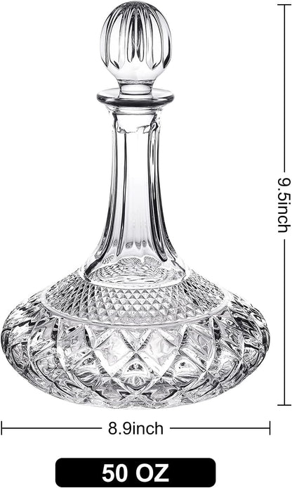 Wine Decanter Set Crystal Decanter for Wine/Whiskey with Sto