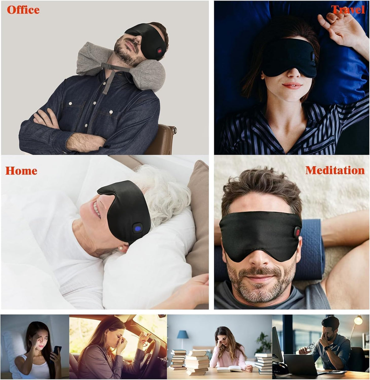 Rechargeable Cordless Heated Eye Mask for Dry Eyes - Adjusta
