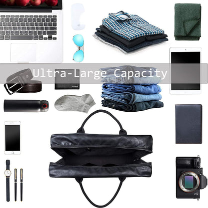 seyfocnia Oversized Duffle Travel Bag Waterproof Leather Wee