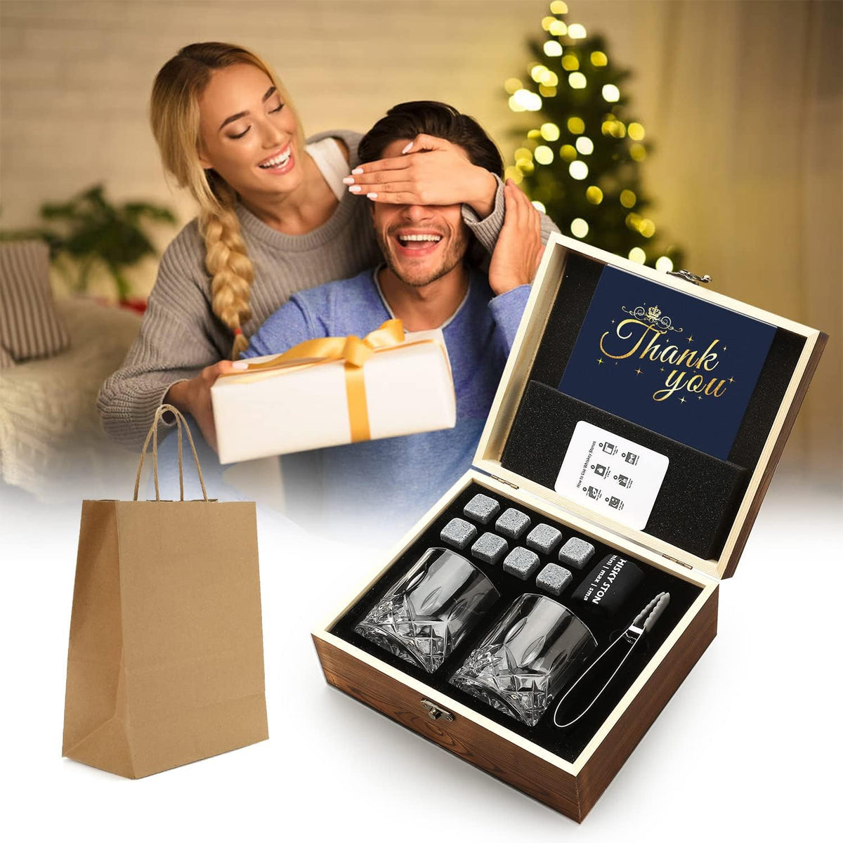 Whisky Stones Glasses Gift Set