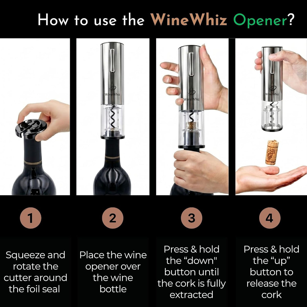 Electric Wine Aerator & Opener Set with Accessories