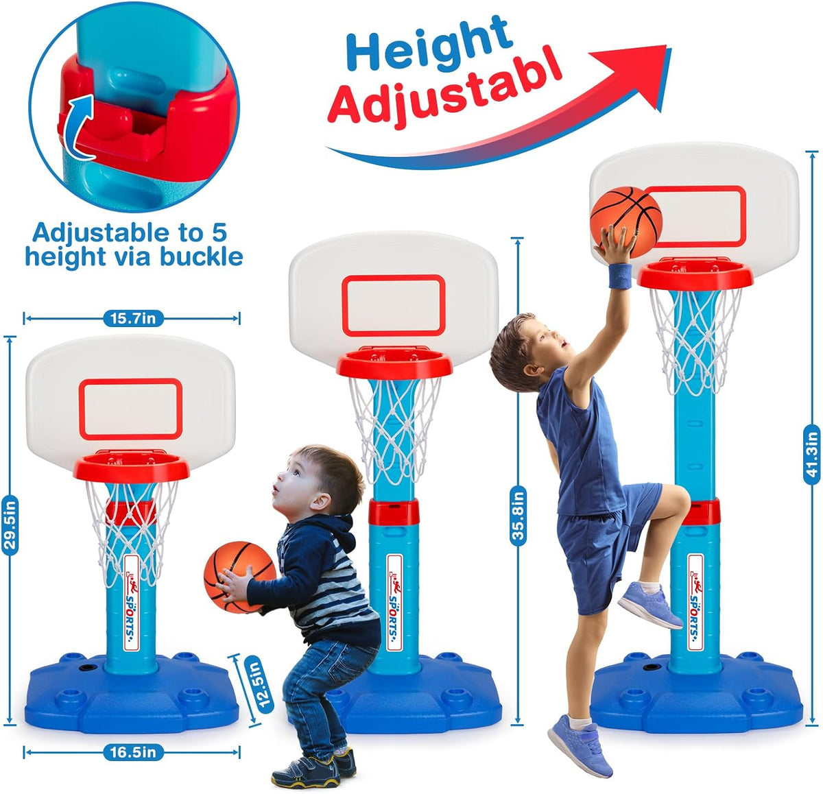 LACCHOUFEE Kids Basketball Hoop with 3 Balls