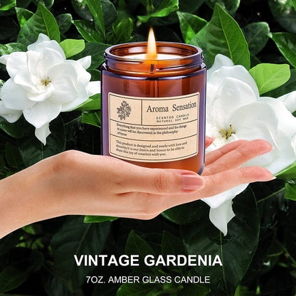 Scented Candles, Highly Scented, Natural Wax, 40 Hours Long Burning, Aromatherapy Candles with Aesthetic Amber Glass, Clean Delicate Fruity Scent for Calming & Stress Relief(Lavender Eucalyptus)