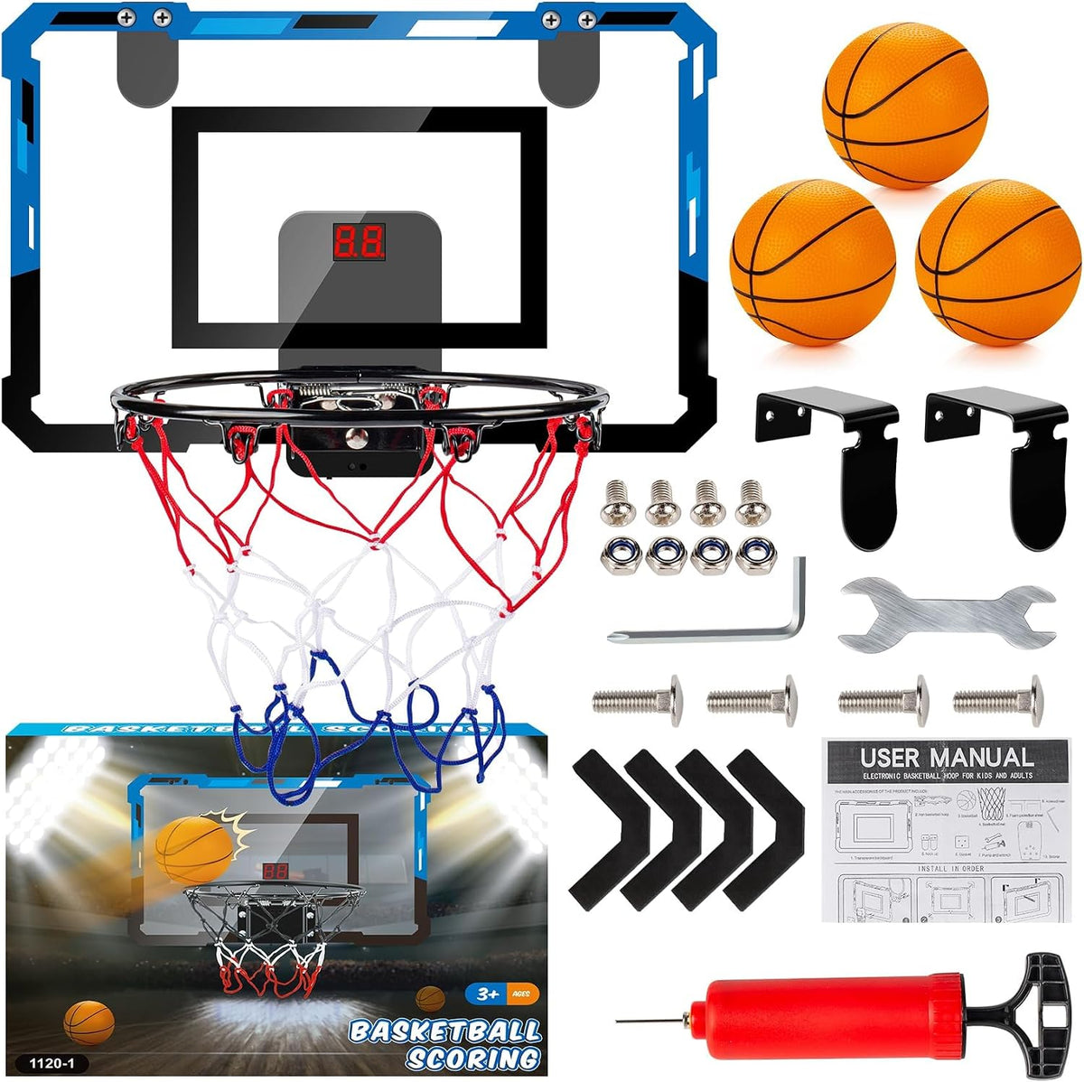 Loiley Basketball Hoop Indoor for Kids Adults with Scorer wi