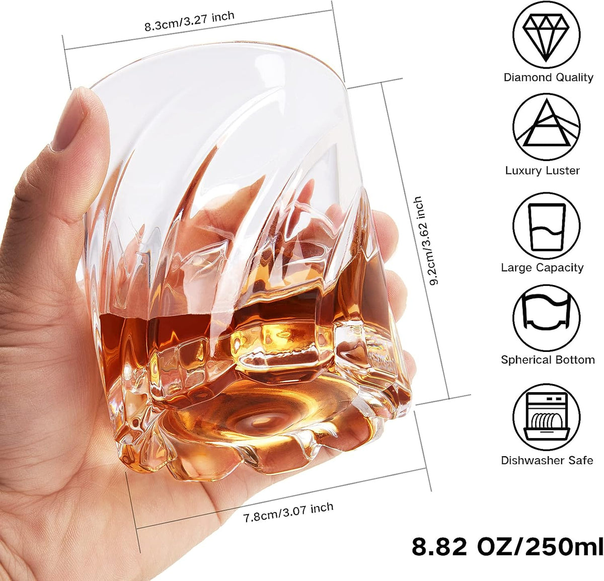 Whiskey Glass Gift Set of 4