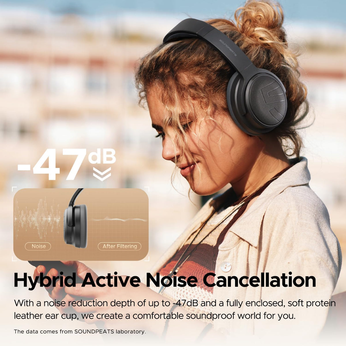 SOUNDPEATS Space Pro LDAC Hi-Res ANC Wireless Over-Ear Headp