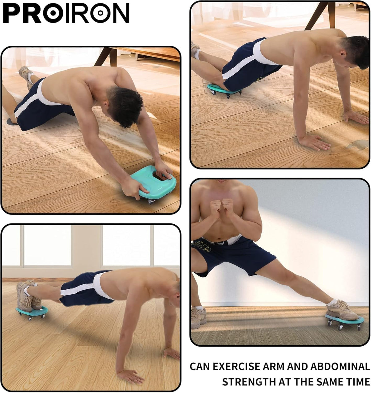 PROIRON Ab Roller Abdominal Slider Four-Wheel Ab Wheel Glidi