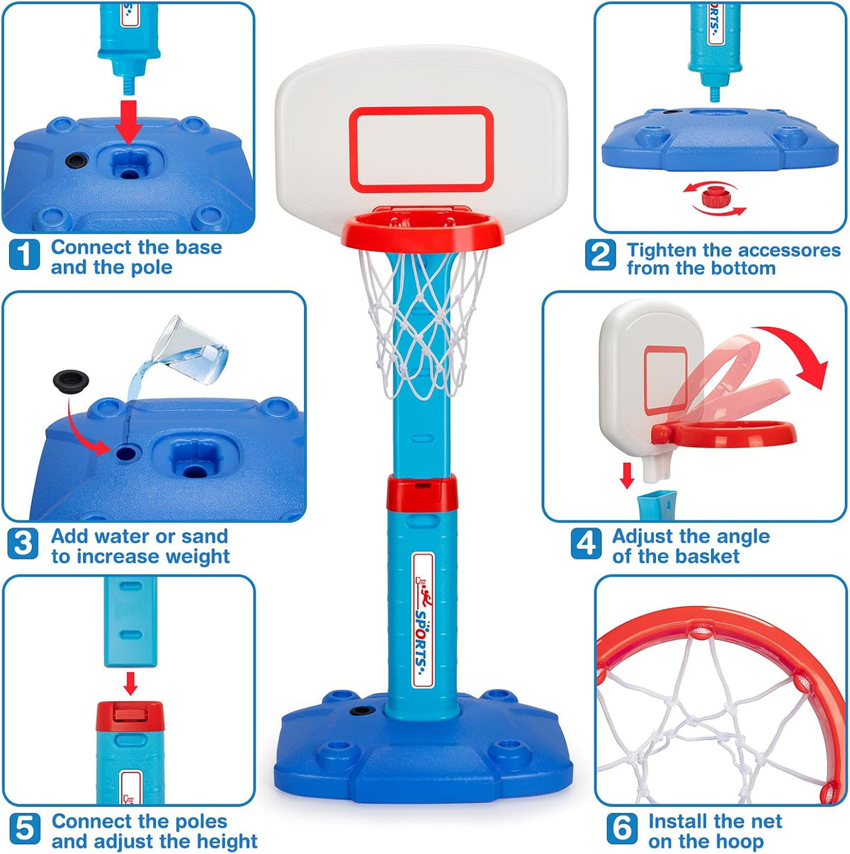LACCHOUFEE Kids Basketball Hoop with 3 Balls
