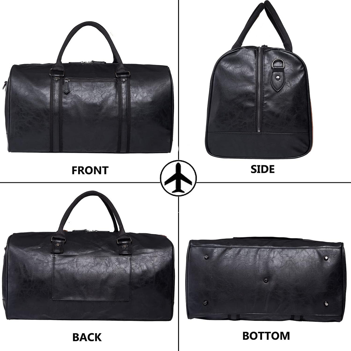 seyfocnia Oversized Duffle Travel Bag Waterproof Leather Wee