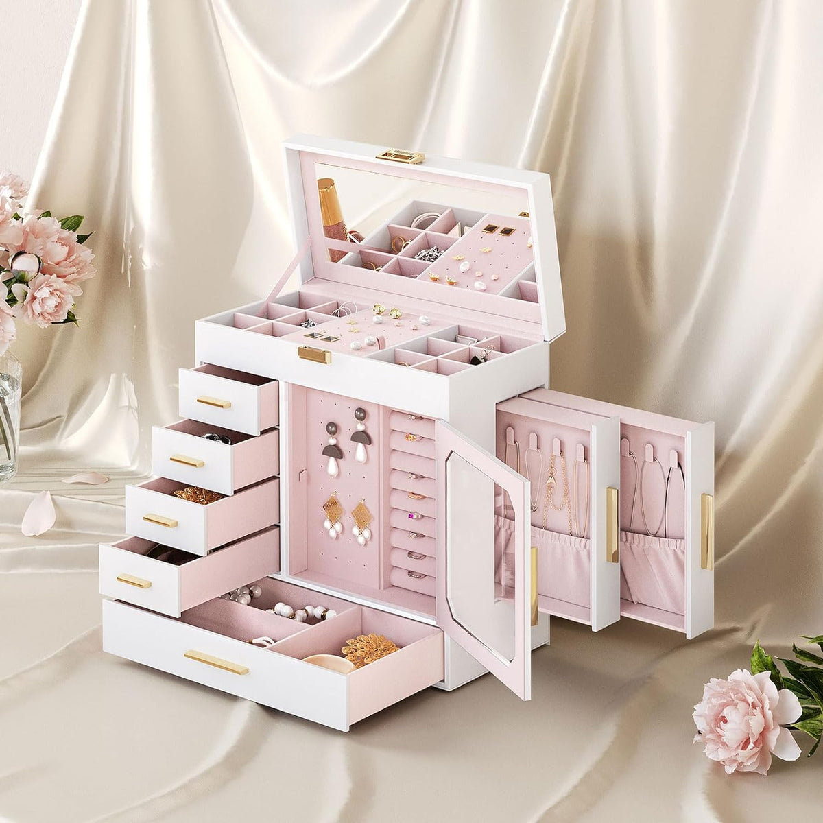 HOOBRO Jewelry Box with Mirror