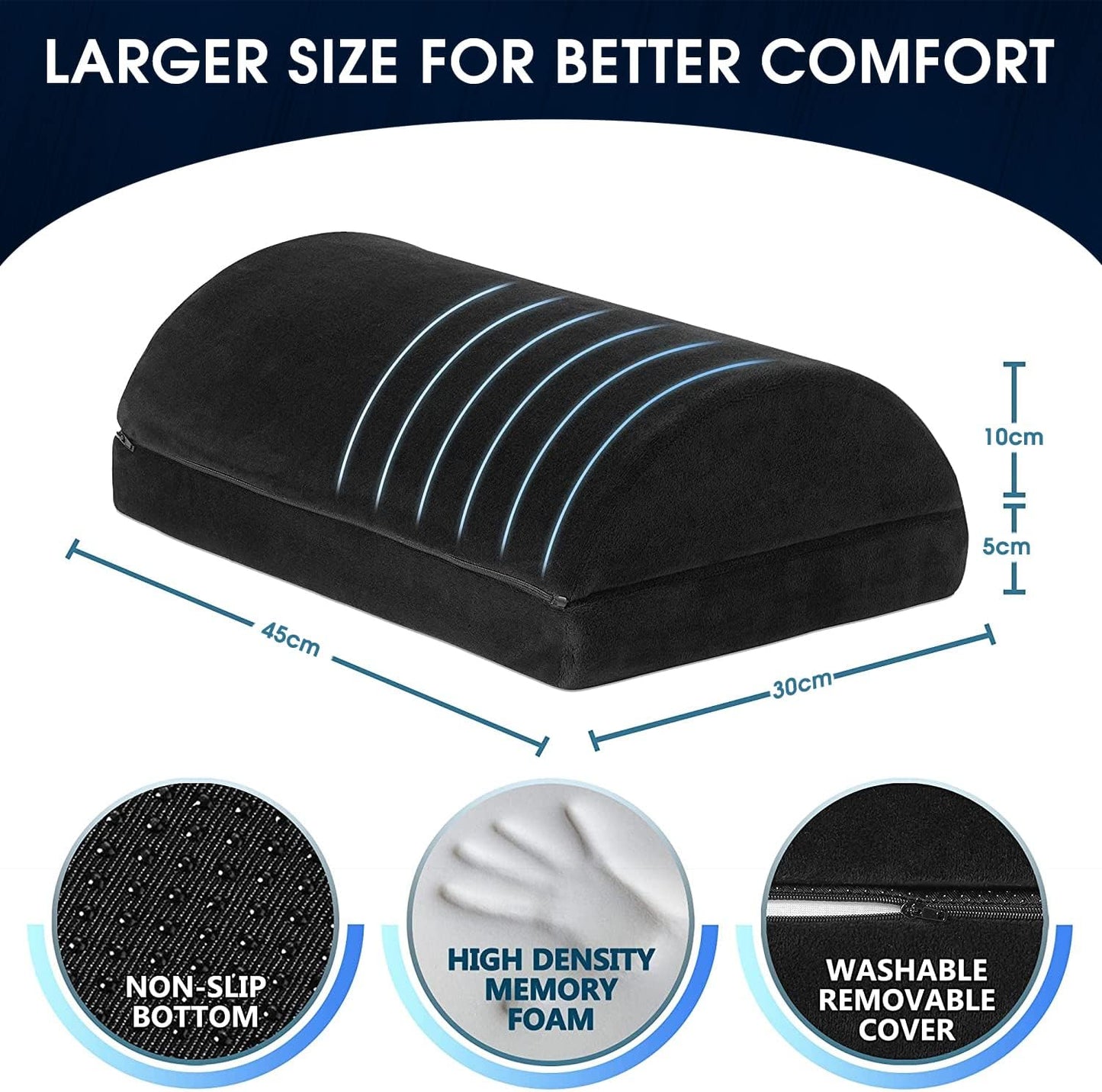 Foot Rest Cushion, 3IN1 Ergonomic Under Desk Foot Pillow, Adjustable Detachable Comfort Foot Stool for Gaming, Office and Home