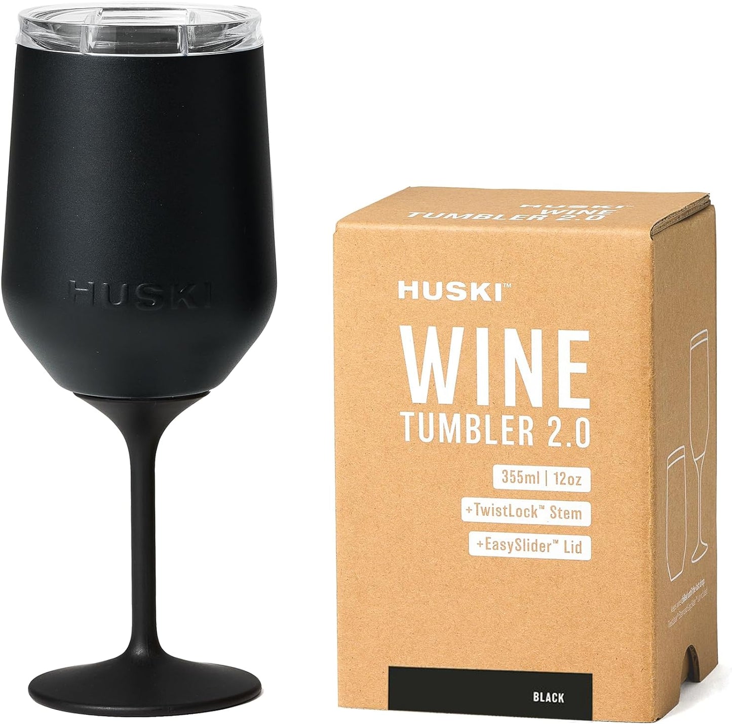 Huski Wine Tumbler 2.0 | New | Award-Winning Design with Detachable Stem | Premium Stainless Steel Wine Glass with Lid | Triple Insulated Tumbler | 355ml Capacity | Great Gift