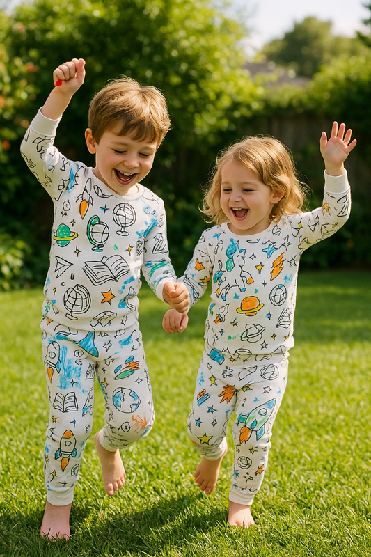 ScribbleDreams™ Sketch Colorful Children's Pajama Set