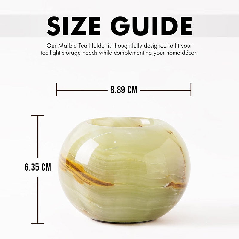 Marble Tealight Candle Holder - Set of 2 (Green)
