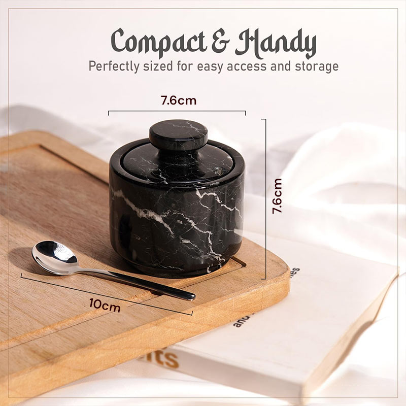 Marble Salt Cellar with Spoon