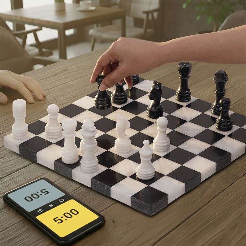 Marble 30cm Borderless Chess Set