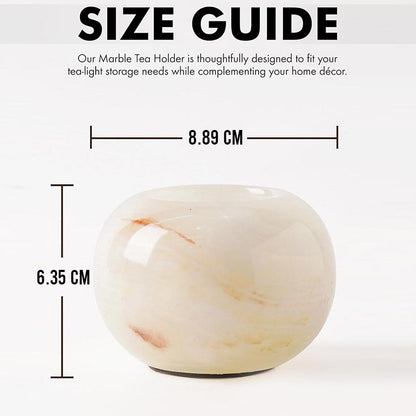 Marble Tealight Candle Holder - Set of 2 (White Onyx)