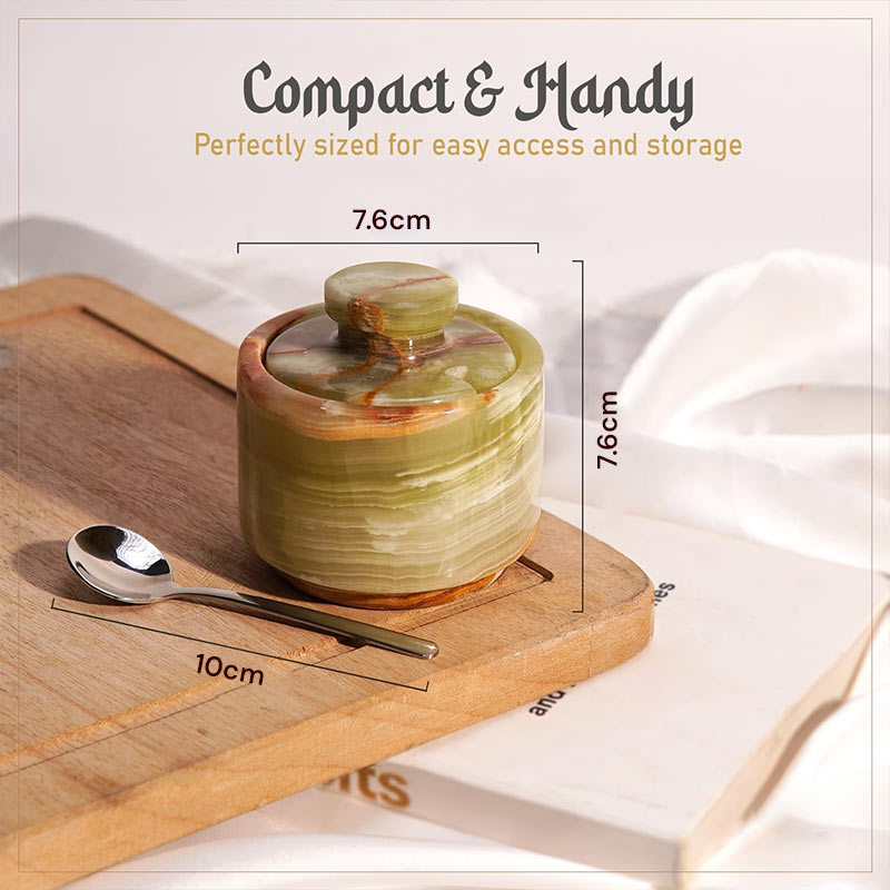 Marble Salt Cellar with Spoon