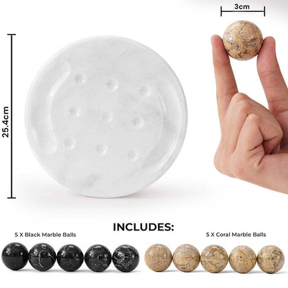 Marble 25cm Tic Tac Toe - Black & Coral