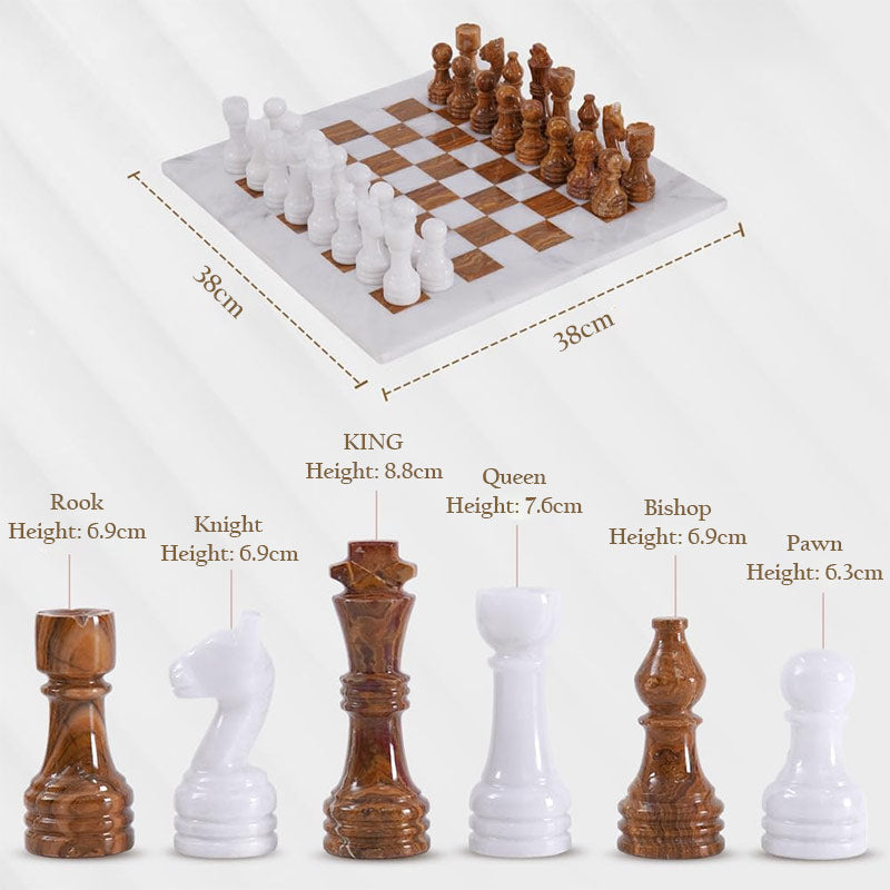 Marble Chess Set 38cm – Red & White