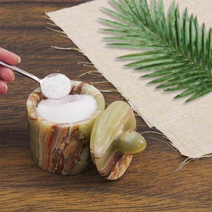 Marble Single Salt Cellar with Spoon