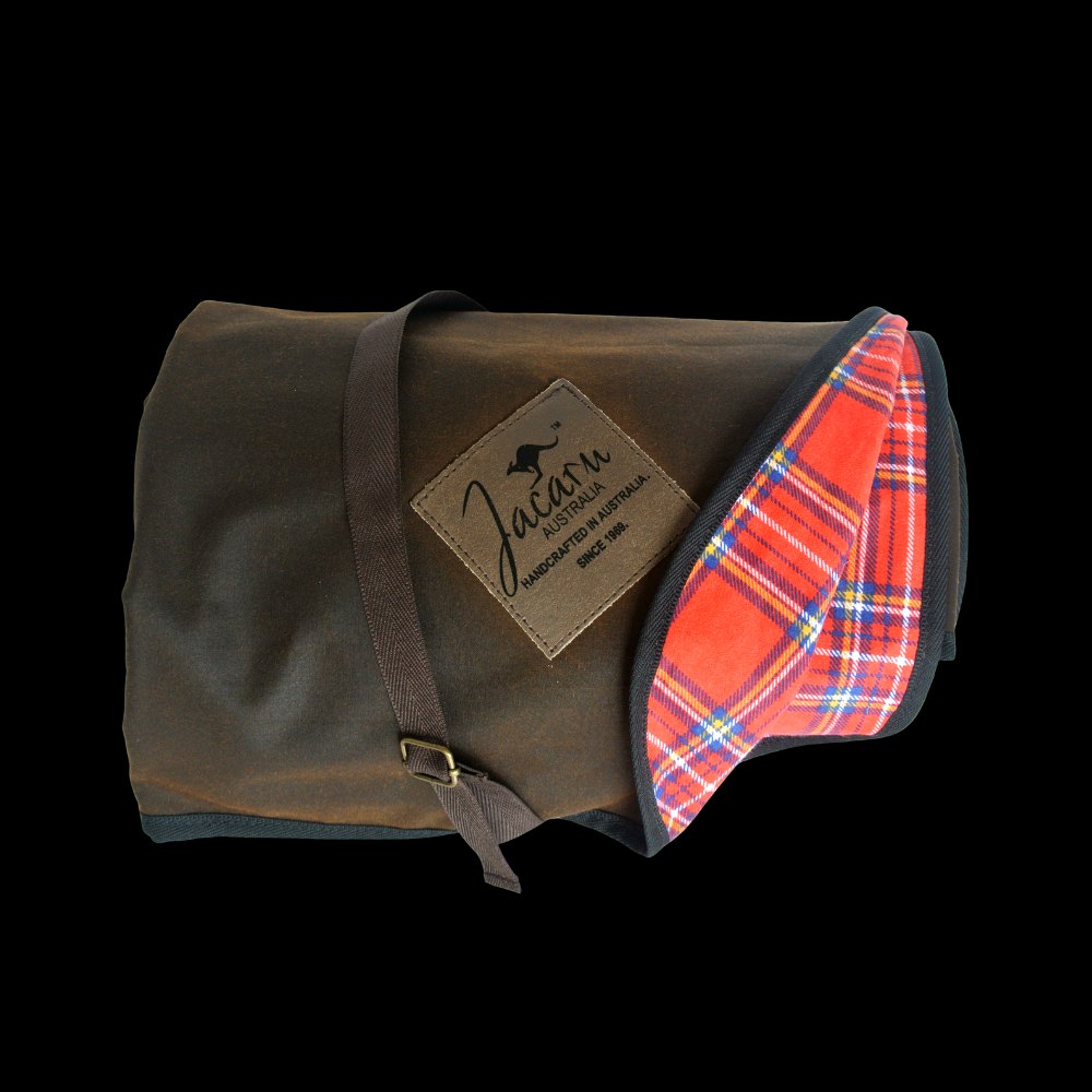 Jacaru 8003 Oilskin Picnic Blanket — 125 x 145cm Water-Resistant Rug with Tartan Flannelette Lining — image 11