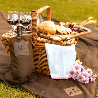 Jacaru 8003 Oilskin Picnic Blanket — 125 x 145cm Water-Resistant Rug with Tartan Flannelette Lining — image 18