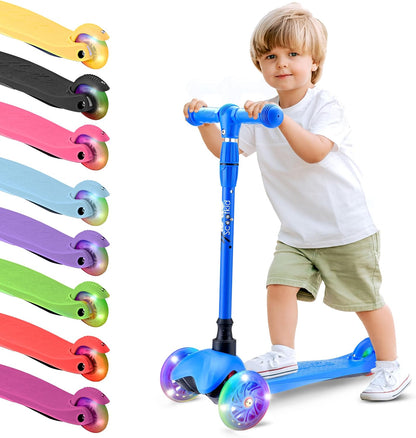 Hurtle Mini Kickboard 3 Wheel Scooter for Kids Ages 2-5