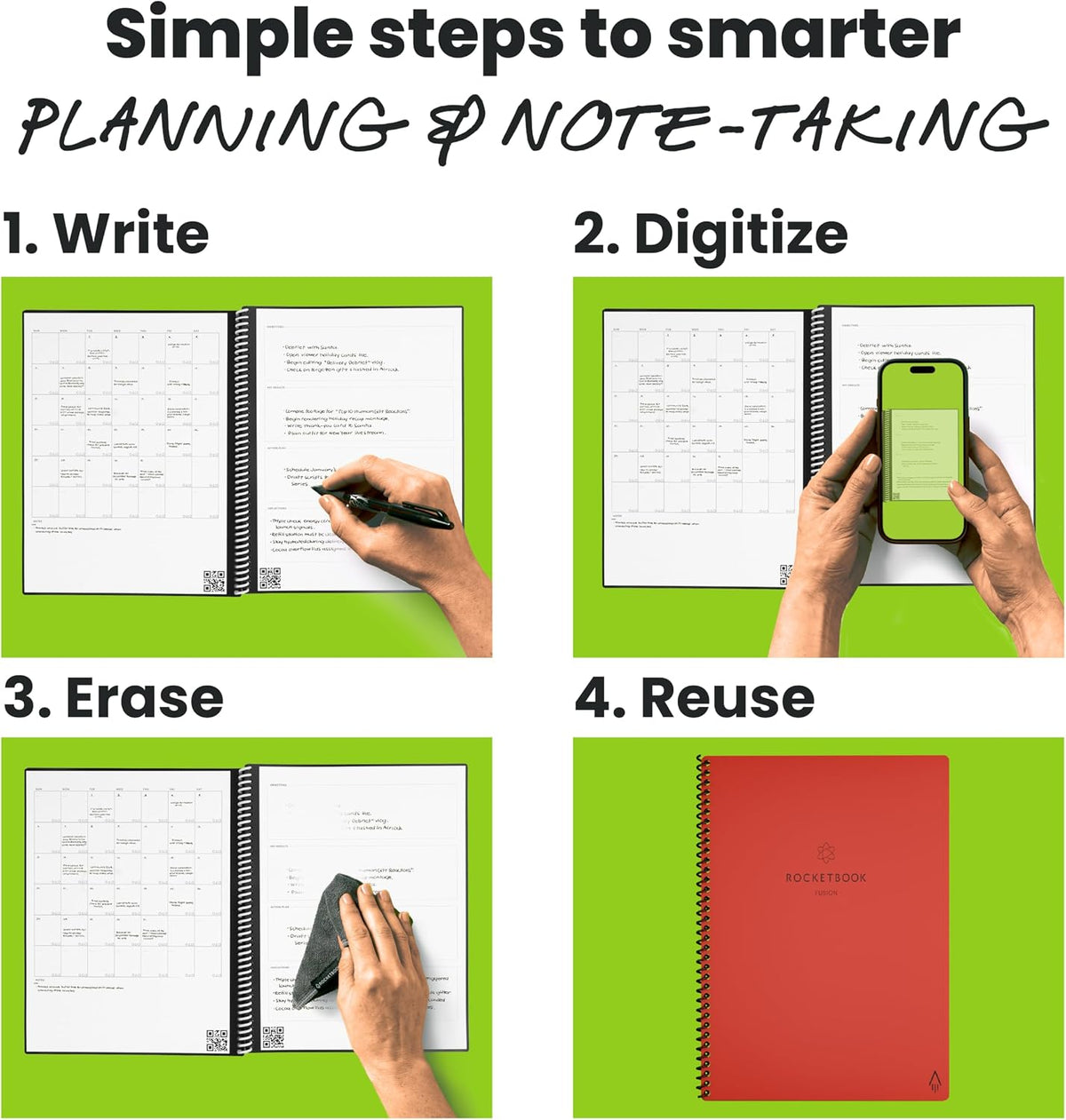 Rocketbook Fusion Smart Reusable Notebook- grey
