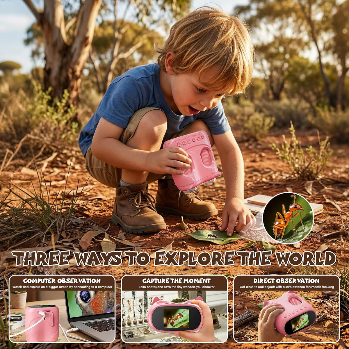 ARNSSIEN 2-in-1 Kids 1000x Microscope & Telescope
