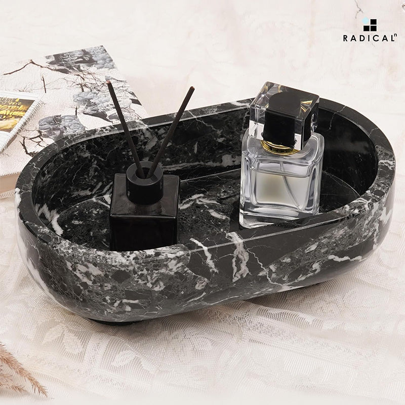 Marble Oval Bowl With Stand