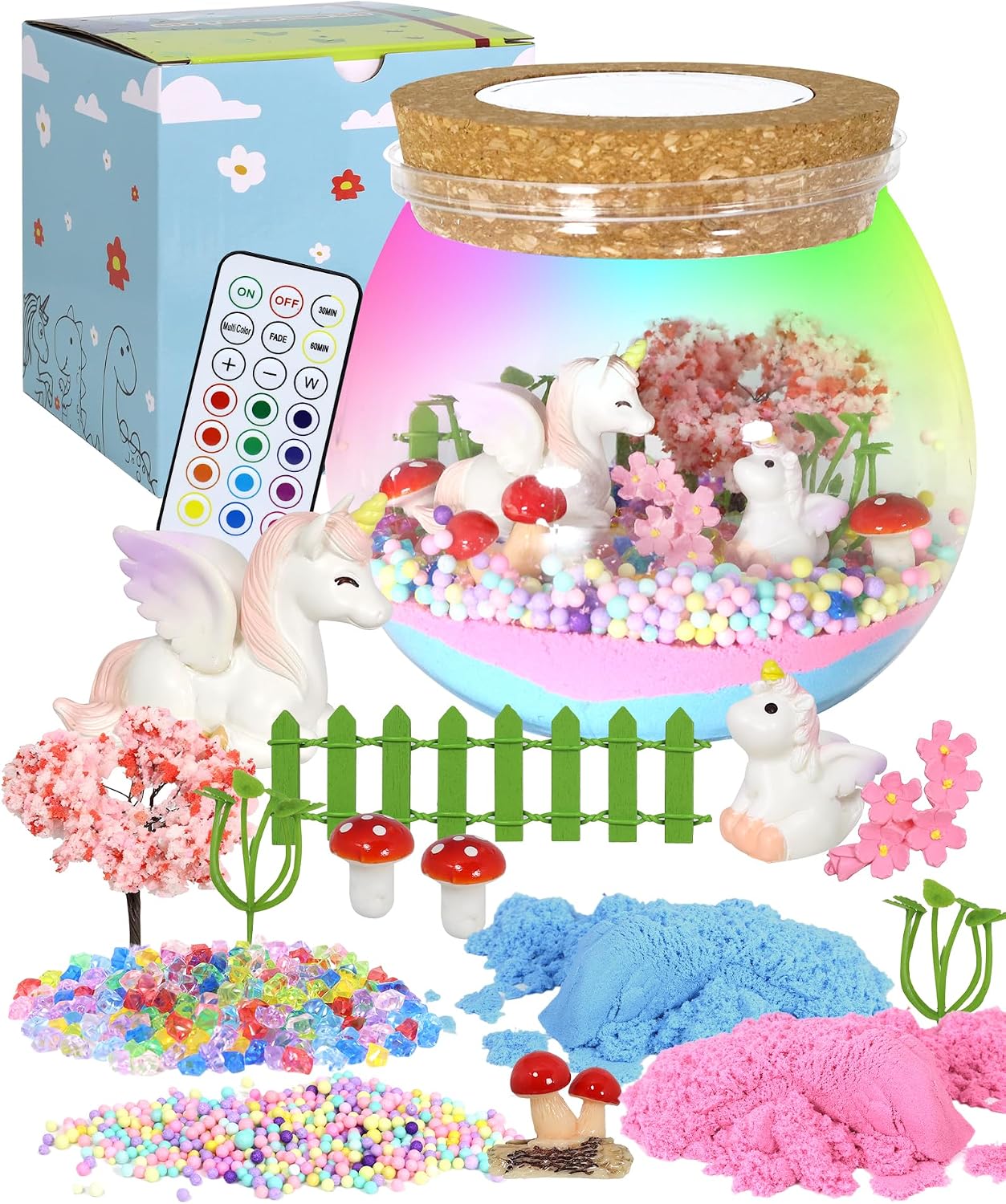 GlimmerGrove unicorn light-up terrarium kit 1