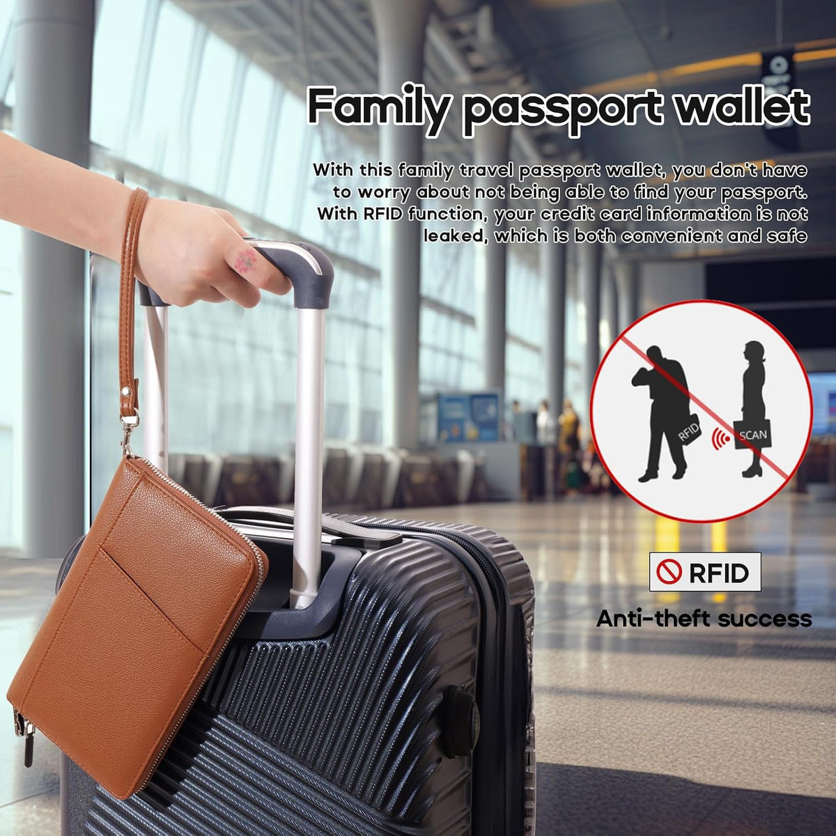 RFID Blocking Family Passport Holder Wallet 6