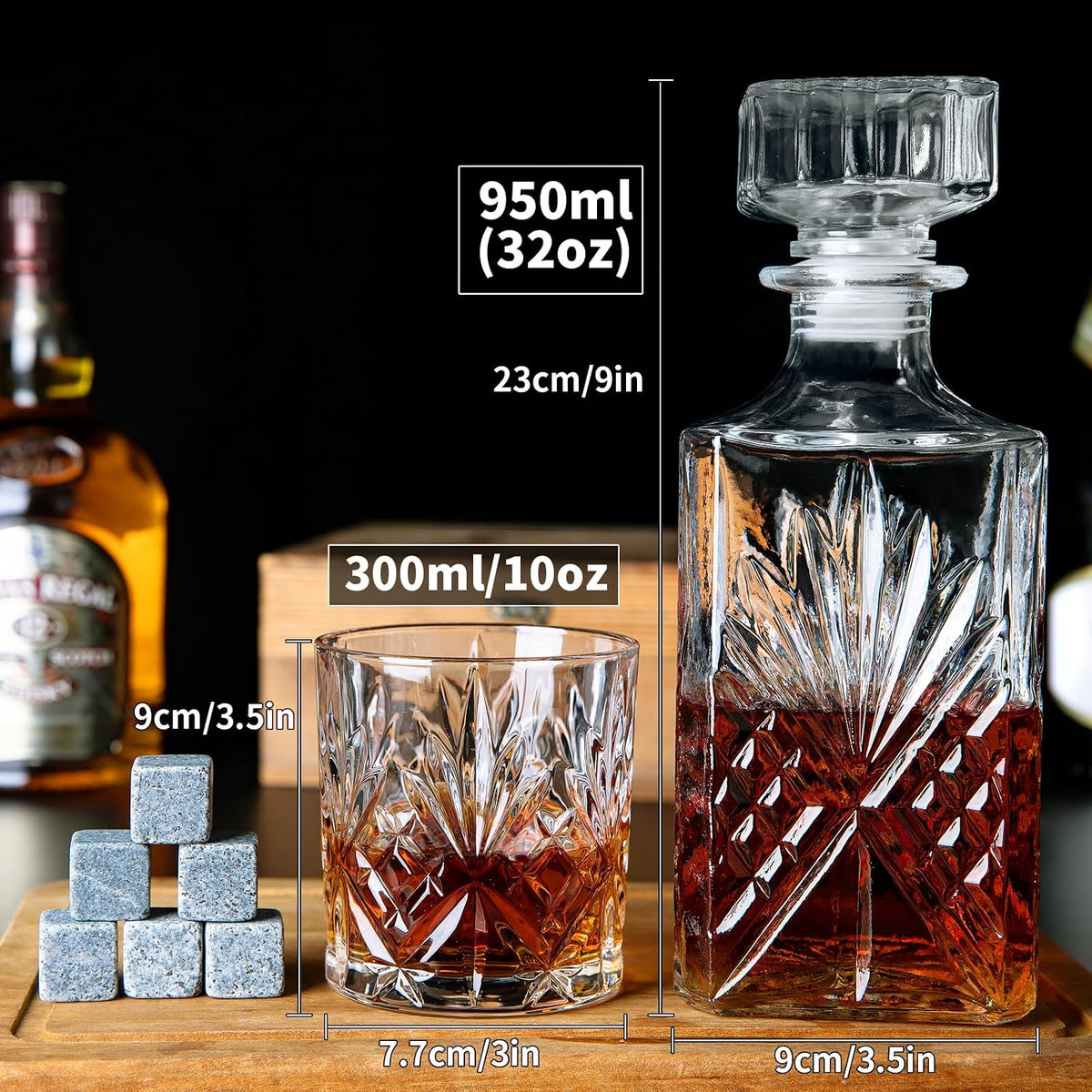 Davinod Whiskey Decanter Set With 6 Glasses