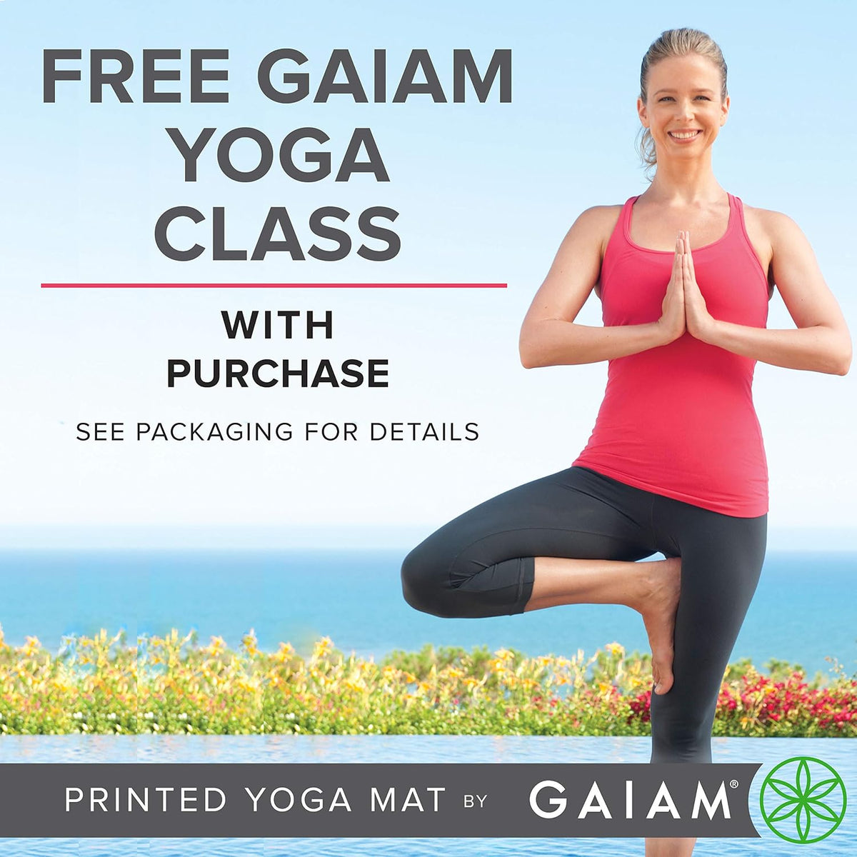 Gaiam Yoga Mat - Premium 6mm Print Extra Thick Non Slip Exer