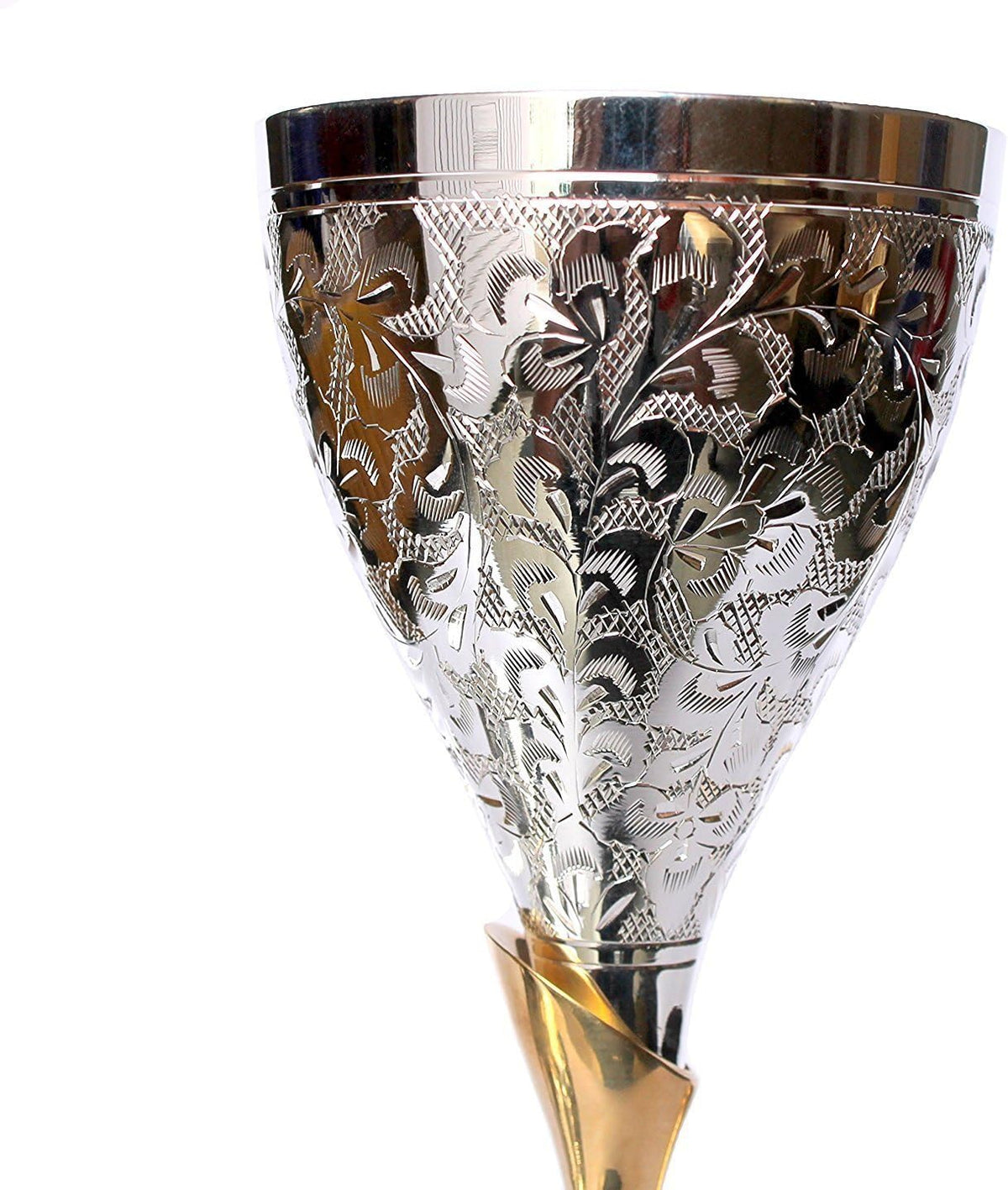 Stonkraft Engraved Silver Plated Pure Brass Premium Goblet C