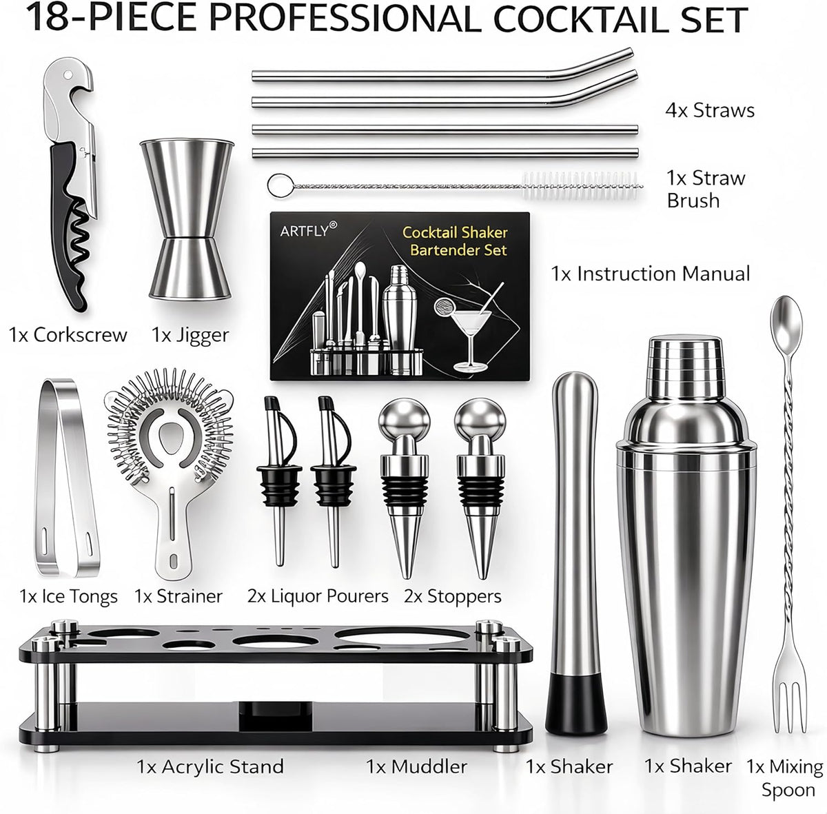 ARTFLY Cocktail Shaker Set