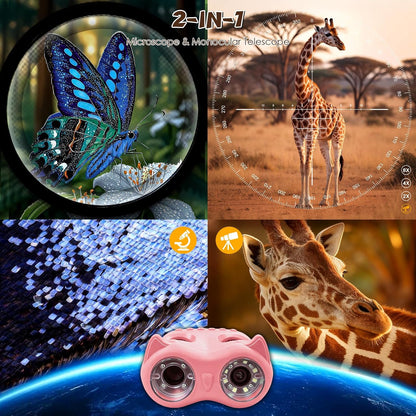ARNSSIEN 2-in-1 Kids 1000x Microscope & Telescope