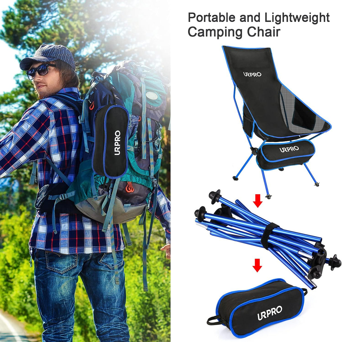 Upgraded Outdoor Camping Chair Portable Lightweight Folding 