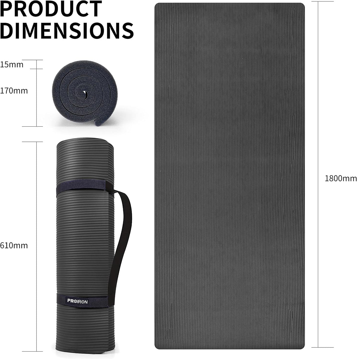 PROIRON Yoga Mat Thick Non-Slip Exercise Mat Fitness Mat All
