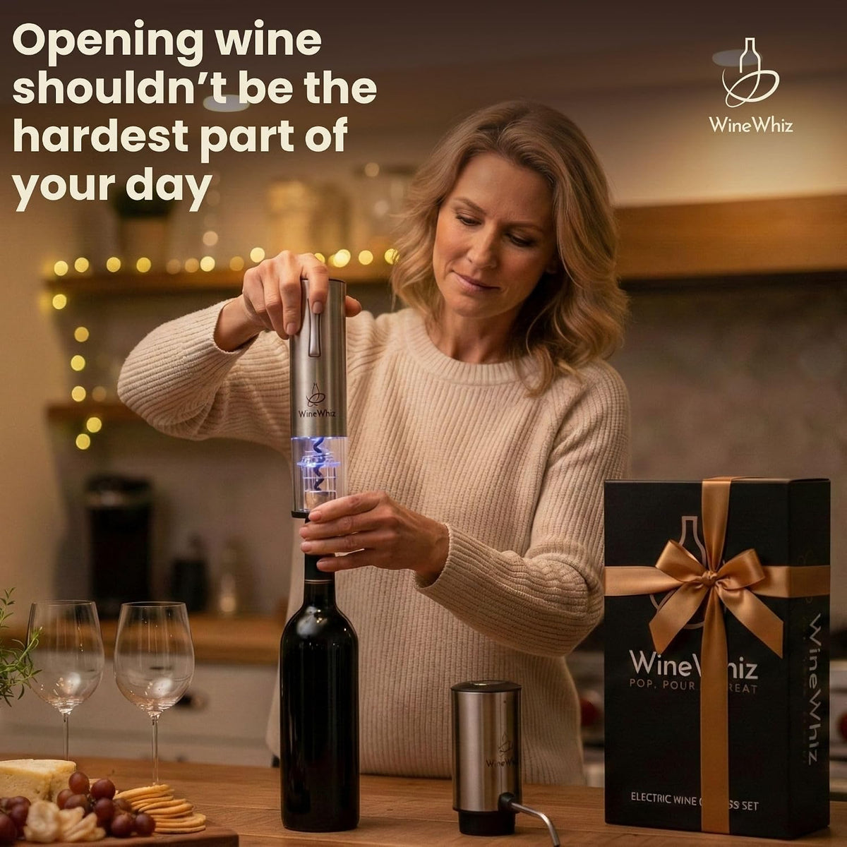 Electric Wine Aerator & Opener Set with Accessories