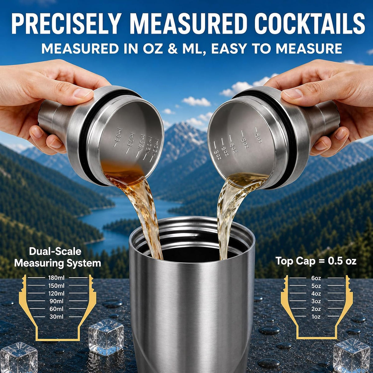 Lexenic 24oz Vacuum Insulated Hybrid Cocktail Shaker - Premi