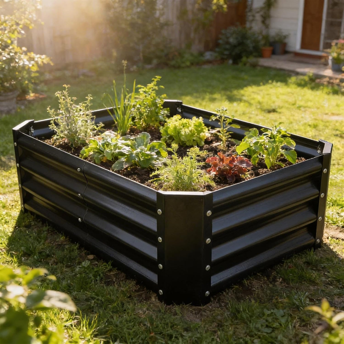 Harbour Housewares Raised Garden Bed - Anthracite - 120 x 60