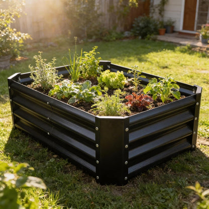 Harbour Housewares Raised Garden Bed - Anthracite - 120 x 60
