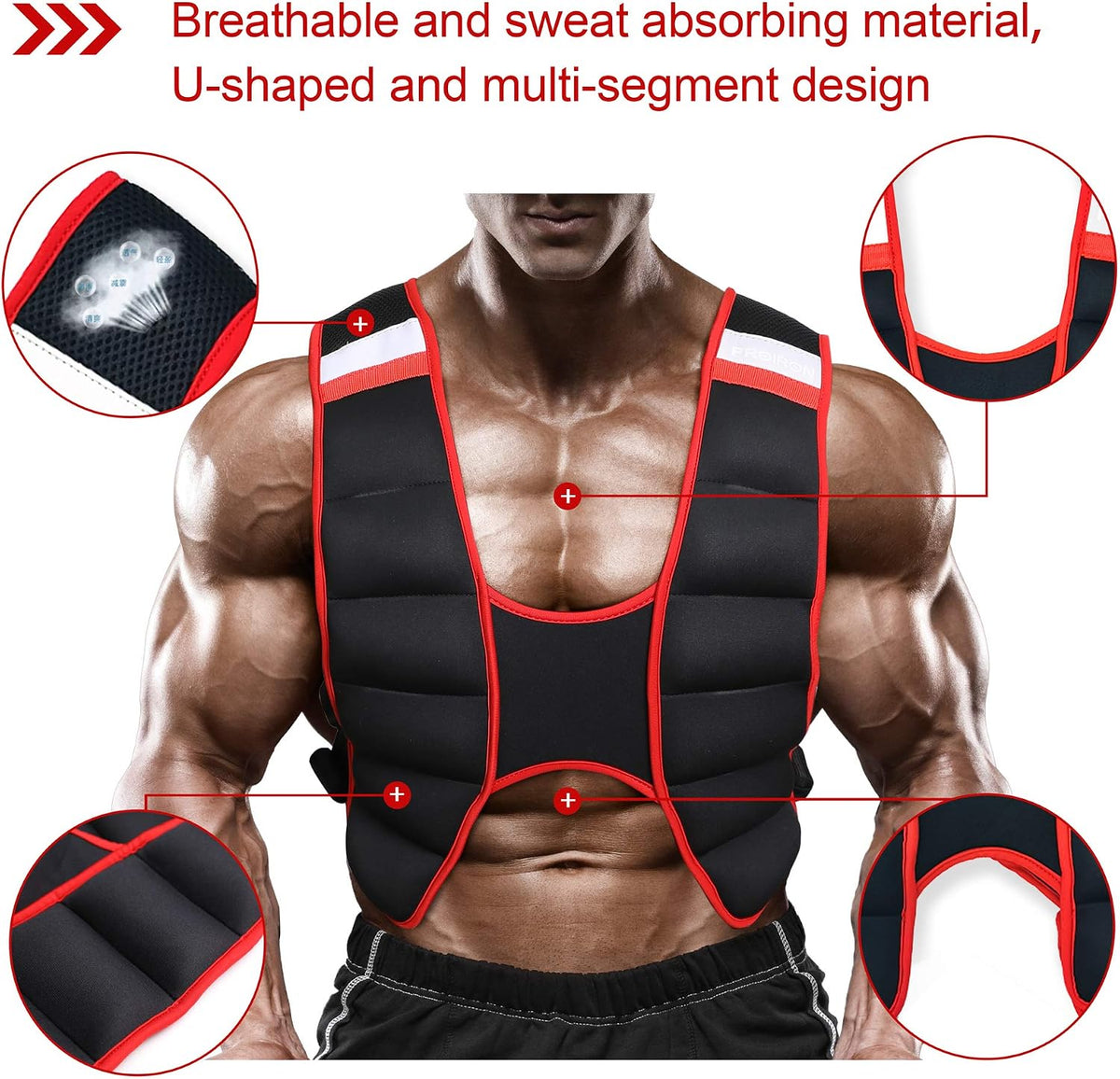PROIRON Adjustable Weighted Vest Jacket 5-10KG Comfortable f